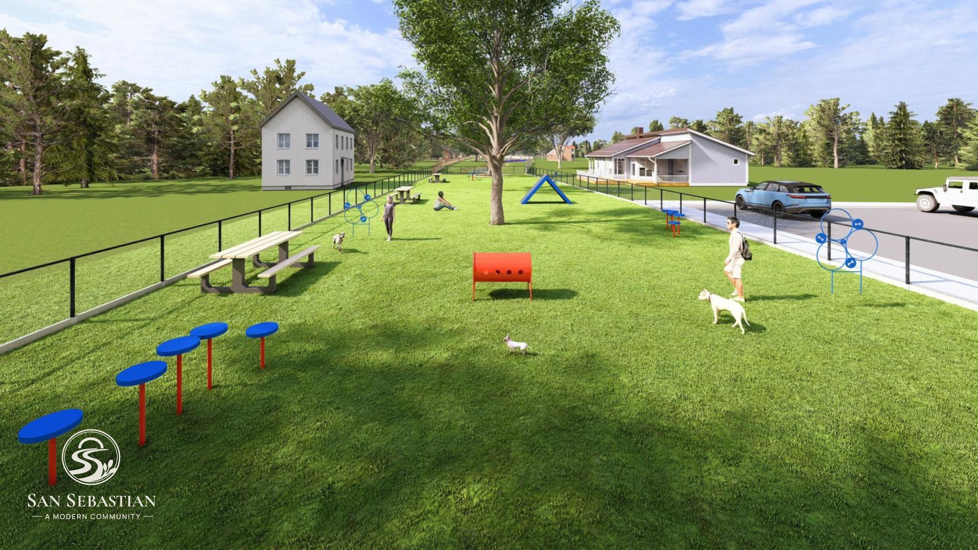Dog park agility course
