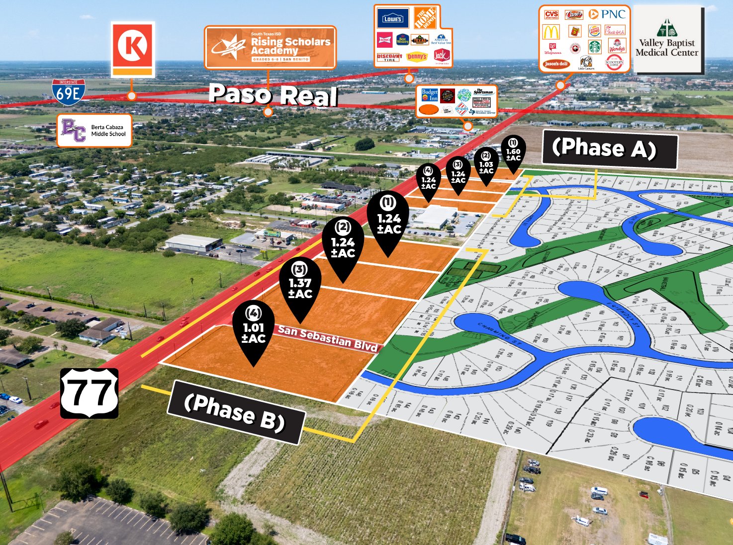 Phase A lot detail with acreage