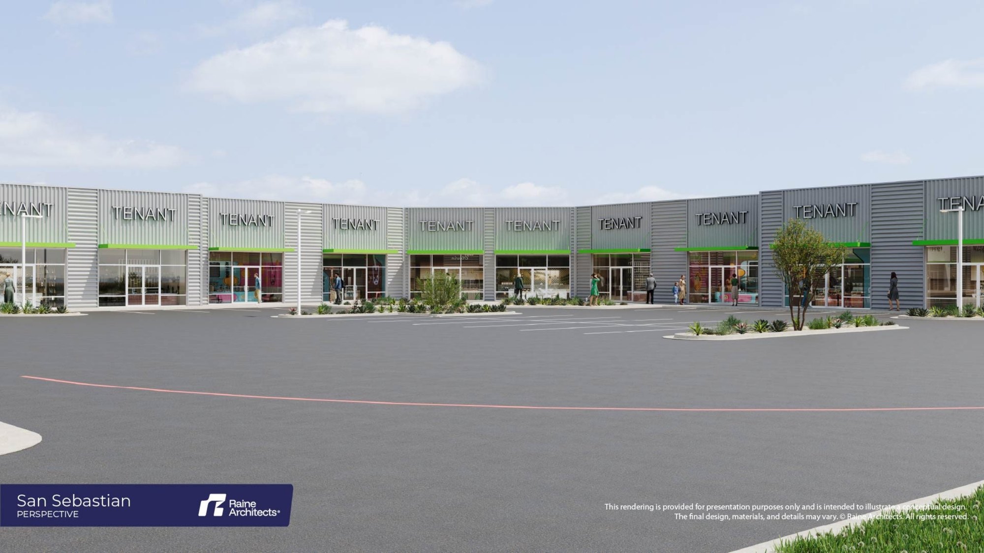 Conceptual rendering of tenant entry drive